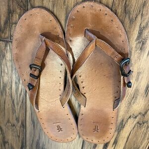Frye leather western flip flops